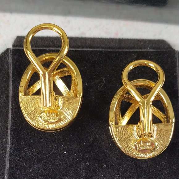 Vintage Signed Joan Rivers Set of 9 Interchangeable Cabochon Clip On Earrings - Picture 11 of 12